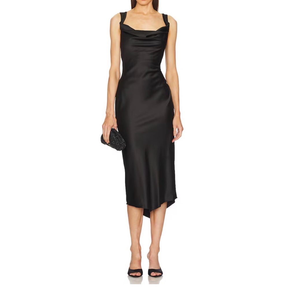 NEW NWT Michael Costello x REVOLVE Kylen Midi Dress in Black
